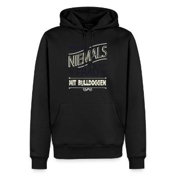 frauen doggie feminist female bachhund protest - Männer Premium Bio Hoodie - Schwarz - Vorne - Nico (187cm)