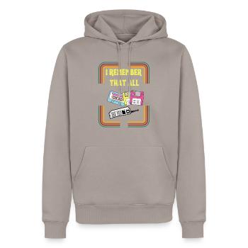 I REMEMBER IT ALL - Men’s Premium Organic Hoodie - taupe - Front - Nico (187cm)