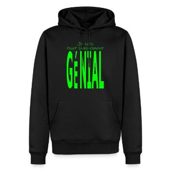 Je suis tout simplement génial - Sweat à capuche Premium bio Homme - noir - Devant - Nico (187cm)