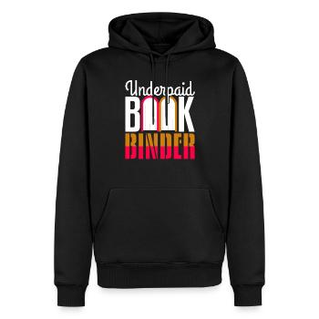Underpaid Bookbinder - Men’s Premium Organic Hoodie - black - Front - Nico (187cm)