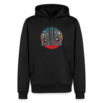 Vintage Subwoofer Music Audio Stereo - Men’s Premium Organic Hoodie - black - Front - Nico (187cm)