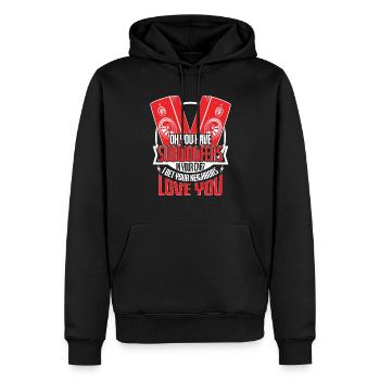 Subwoofers Car Neighbors Love - Men’s Premium Organic Hoodie - black - Front - Nico (187cm)