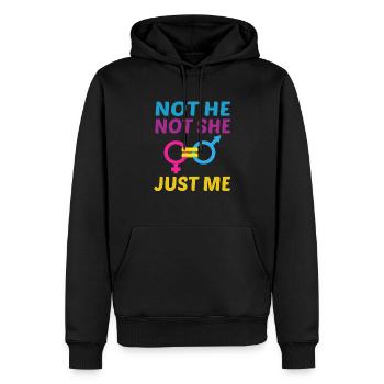 Not He Not She Just Me Lesbian Proud Rainbow Queer - Männer Premium Bio Hoodie - Schwarz - Vorne - Nico (187cm)
