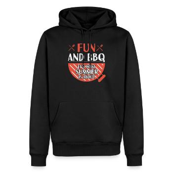 Fun And BBQ Summer Grilling Barbecue - Men’s Premium Organic Hoodie - black - Front - Nico (187cm)