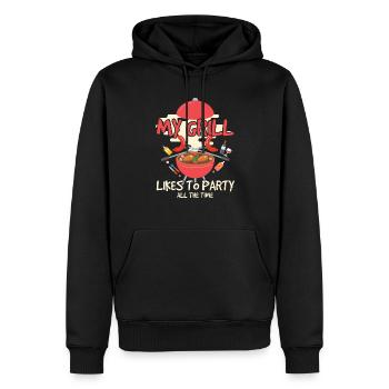 My Grill Likes To Party Barbecue - Men’s Premium Organic Hoodie - black - Front - Nico (187cm)