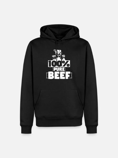 100% Pure Beef Meat Lover - Men’s Premium Organic Hoodie - black