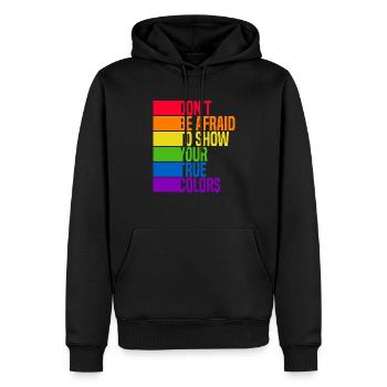Dont Be Afraid To Show Your True Colors Bisexual T - Männer Premium Bio Hoodie - Schwarz - Vorne - Nico (187cm)