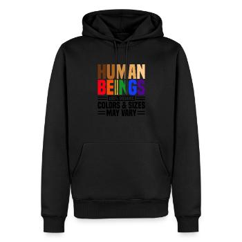 Human Beings 100% Organic Colors And Sizes May Var - Männer Premium Bio Hoodie - Schwarz - Vorne - Nico (187cm)