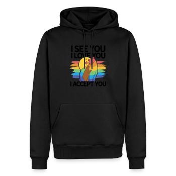 I See You I Love You I Accept You Gay Pride Lesbia - Männer Premium Bio Hoodie - Schwarz - Vorne - Nico (187cm)