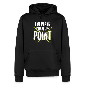 Acupuncture Always A Point - Men’s Premium Organic Hoodie - black - Front - Nico (187cm)