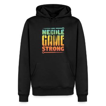 Acupuncture Needle Game Strong - Men’s Premium Organic Hoodie - black - Front - Nico (187cm)