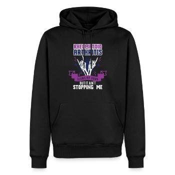 Rheumatoid Arthritis Aint Stop Me - Men’s Premium Organic Hoodie - black - Front - Nico (187cm)