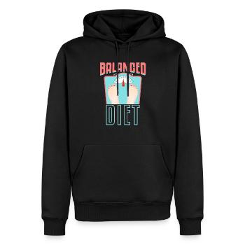 Balanced Diet - Men’s Premium Organic Hoodie - black - Front - Nico (187cm)