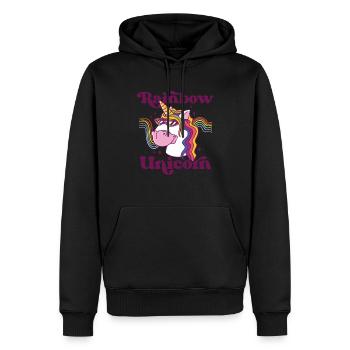 Rainbow Unicorn Bisexual Transgender Pride Rainbow - Männer Premium Bio Hoodie - Schwarz - Vorne - Nico (187cm)