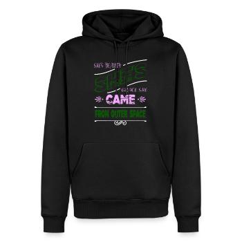 alien loving kid present aliens - Männer Premium Bio Hoodie - Schwarz - Vorne - Nico (187cm)