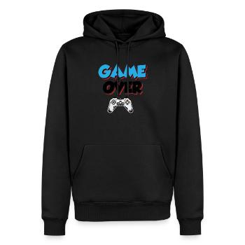 Game Over Play Again Yes No Video Game Player Gami - Männer Premium Bio Hoodie - Schwarz - Vorne - Nico (187cm)