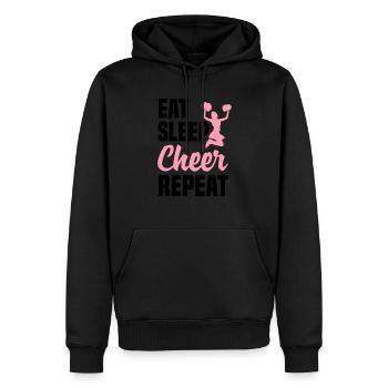 Eat Sleep Cheer Repeat Cheerleading Cheerleader Gy - Männer Premium Bio Hoodie - Schwarz - Vorne - Nico (187cm)