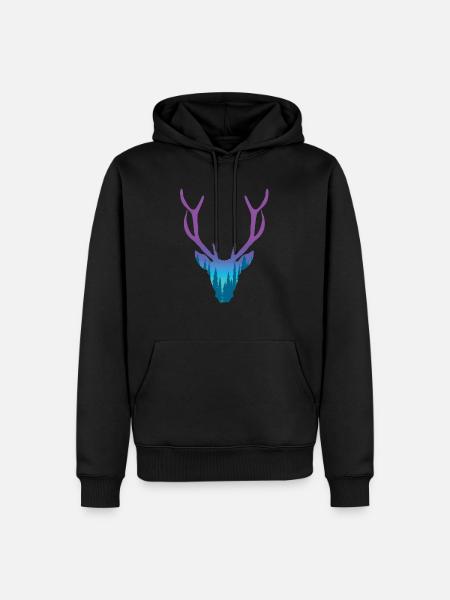 Deer Head - Männer Premium Bio Hoodie - Schwarz