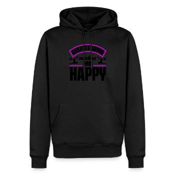 Cheerleading Makes Me Happy Cheerleader Gymnast Ch - Männer Premium Bio Hoodie - Schwarz - Vorne - Nico (187cm)