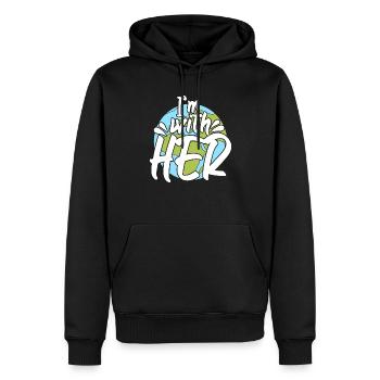 Earth Im With Her Awareness - Men’s Premium Organic Hoodie - black - Front - Nico (187cm)