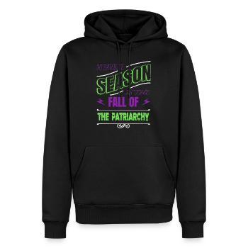 support your local liberal black quote - Men’s Premium Organic Hoodie - black - Front - Nico (187cm)