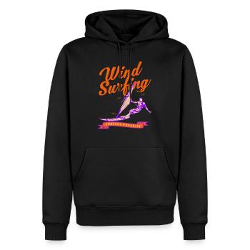 Windsurfing-Surfer-Sommer-Wassersport - Männer Premium Bio Hoodie - Schwarz - Vorne - Nico (187cm)