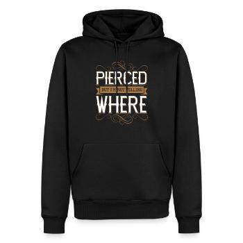 Pierced But Not Telling Where - Men’s Premium Organic Hoodie - black - Front - Nico (187cm)