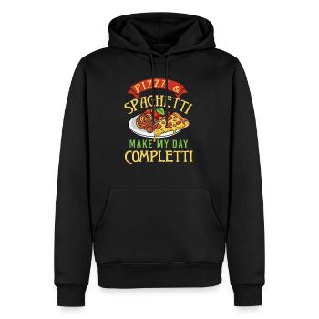 Pizza und Spaghetti machen mich zu Completti Pasta - Männer Premium Bio Hoodie - Schwarz - Vorne - Nico (187cm)