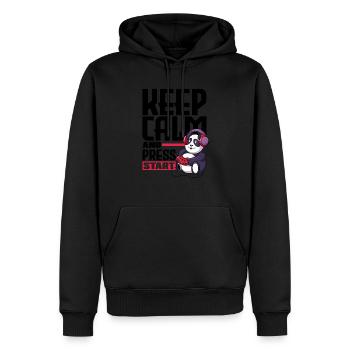 Keep Calm And Press Start Video Game Player Gaming - Männer Premium Bio Hoodie - Schwarz - Vorne - Nico (187cm)
