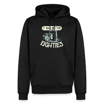 Was Better In The Eighties 80s Walkman - Men’s Premium Organic Hoodie - black - Front - Nico (187cm)