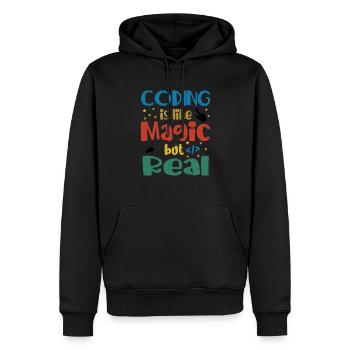 Coding Is Like Magic Coder Programmer Computer Gee - Männer Premium Bio Hoodie - Schwarz - Vorne - Nico (187cm)