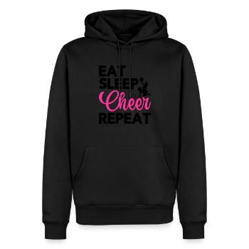 Eat Sleep Cheer Repeat Cheerleading Cheerleader Gy - Männer Premium Bio Hoodie - Schwarz - Vorne - Nico (187cm)