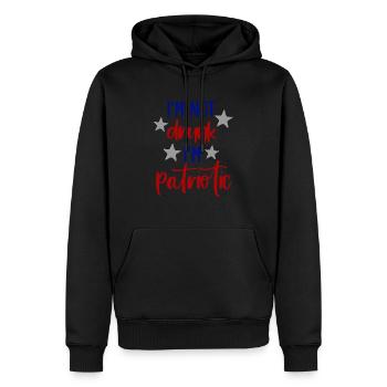 Im Not Drunk I m Patriotic 4th of July - Men’s Premium Organic Hoodie - black - Front - Nico (187cm)