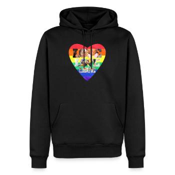 Love Love Love LGBTQ+ - Sweat à capuche Premium bio Homme - noir - Devant - Nico (187cm)