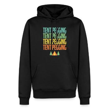 Tent Pegging Tent Forest Vintage Distressed - Men’s Premium Organic Hoodie - black - Front - Nico (187cm)