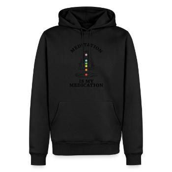 Meditation Is My Medication Meditating Relaxation - Männer Premium Bio Hoodie - Schwarz - Vorne - Nico (187cm)
