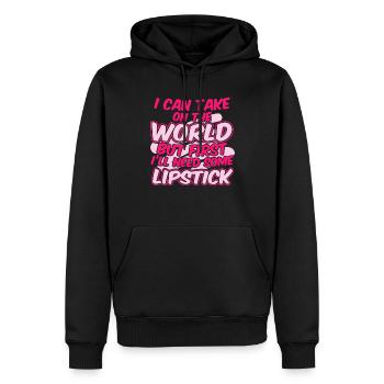 Paint It Black Dark Lipstick Lover - Men’s Premium Organic Hoodie - black - Front - Nico (187cm)
