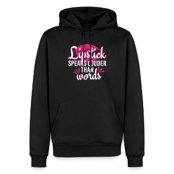 Put Your Lipstick On And Hustle - Men’s Premium Organic Hoodie - black - Front - Nico (187cm)