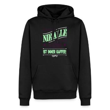 arbeiten kaffeetasse arbeitskollege becher montag - Männer Premium Bio Hoodie - Schwarz - Vorne - Nico (187cm)