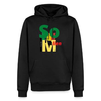 So malien=so malian - Sweat à capuche Premium bio Homme - noir - Devant - Nico (187cm)