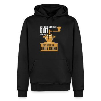Baristas Hate The Daily Grind Coffee Pun - Men’s Premium Organic Hoodie - black - Front - Nico (187cm)