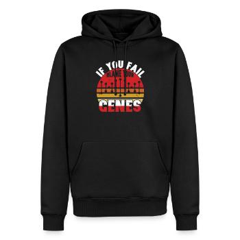 If You Fail Blame Your Genes Genealogy Pun - Men’s Premium Organic Hoodie - black - Front - Nico (187cm)