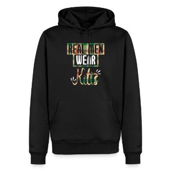 Real Men Wear Kilts - Men’s Premium Organic Hoodie - black - Front - Nico (187cm)