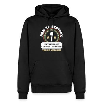 How To Beatbox Tutorial Boots Cats Puppets - Men’s Premium Organic Hoodie - black - Front - Nico (187cm)