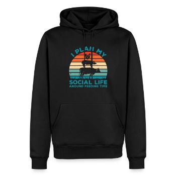 I Plan My Social Life Around Feeding Time Farm Ani - Männer Premium Bio Hoodie - Schwarz - Vorne - Nico (187cm)
