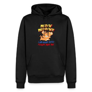 Meow Meow I Am Good Kitty Please Save Me Kitty Cat - Männer Premium Bio Hoodie - Schwarz - Vorne - Nico (187cm)