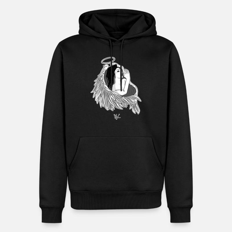 Murmure d’Ange - Sweat à capuche Premium bio Homme - noir