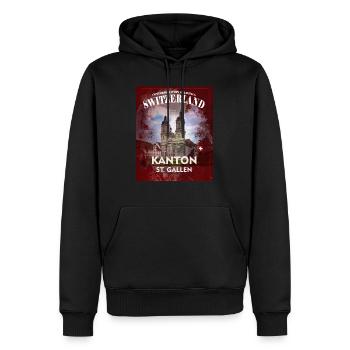 Concevez votre propre T-Shirt Canton Saint-Gall - Sweat à capuche Premium bio Homme - noir - Devant - Nico (187cm)