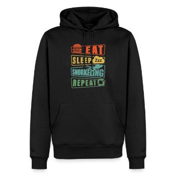 Eat Sleep Snorkel Repeat Scuba Diver Diving Snorke - Männer Premium Bio Hoodie - Schwarz - Vorne - Nico (187cm)
