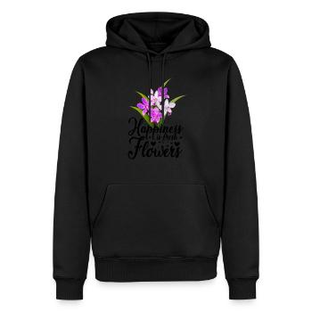 Happiness Is Fresh Flowers Gardener Botancial Plan - Männer Premium Bio Hoodie - Schwarz - Vorne - Nico (187cm)
